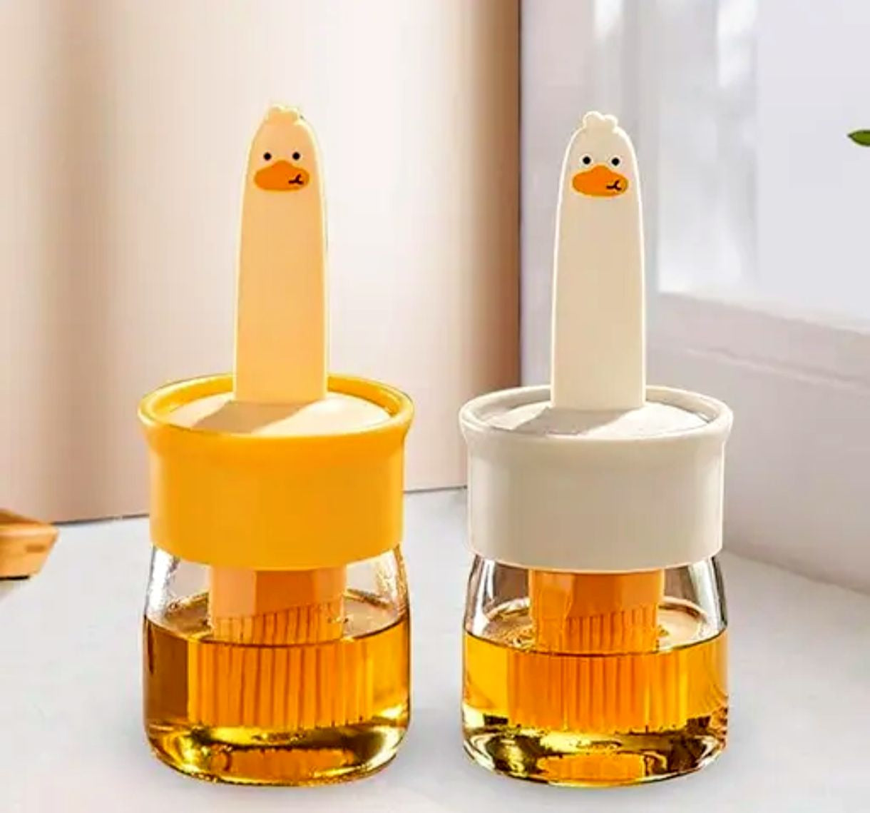 Oil Dispenser for Kitchen, 2 IN 1 Oil Dispenser Bottle with Silicone Basting Brush for Cooking...